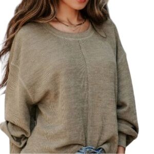By The River Oversized Cropped Raw Hem Top